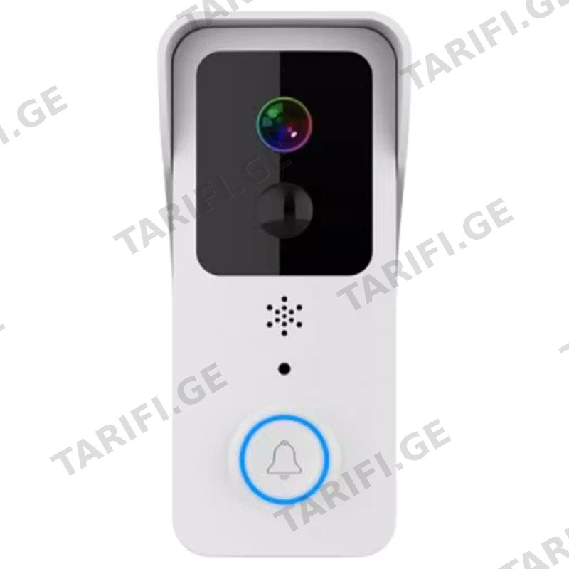 კარის ჭკვიანი ვიდეო ზარი SMART HOME 2MP WI-FI IP54 უსადენო თეთრი
