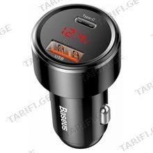 Baseus Magic Series PPS Digital Display Car Charger CCMLC20C-01 Black დამტენი