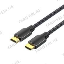 VENTION ALLBQ Cotton Braided 4K HDMI Male to Male Cable 20M Black HDMI კაბელი
