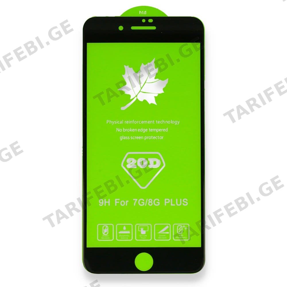 iPhone 6 Plus 20D Full Glass Screen Protector Clear, 20D ეკრანის დამცავი