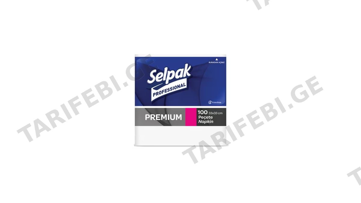 SELPAK ხელსახოცი პრემიუმი 33X33-100ც