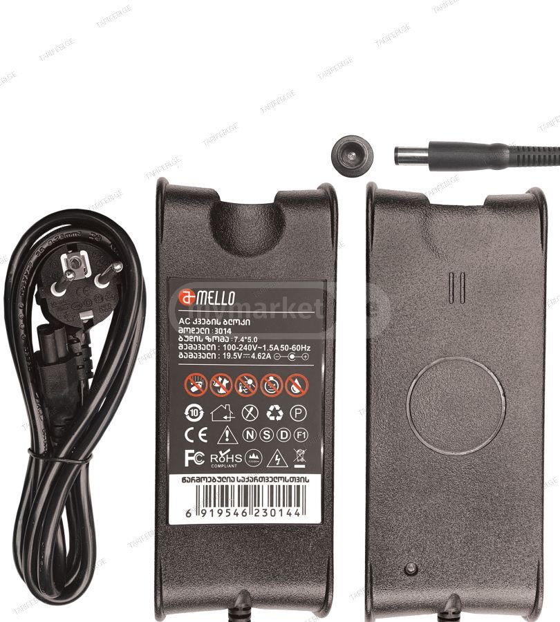 Dell - დამტენი 19.5V 4.62A 7.4*5.0
