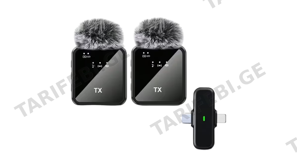F15-2 Dual-Mic (Type-C+Lightning) უსადენო მიკროფონი (4538)