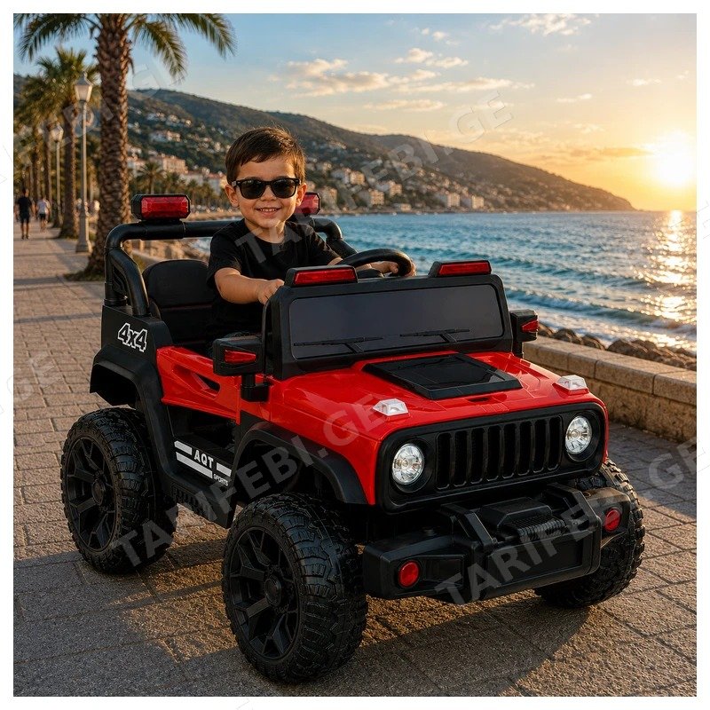 საბავშვო ელექტრო მანქანა JEEP M-60D-R 2 ძრავით 12V