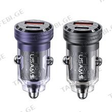 USAMS C35 45W მანქანის დამტენი Type-C და USB პორტით