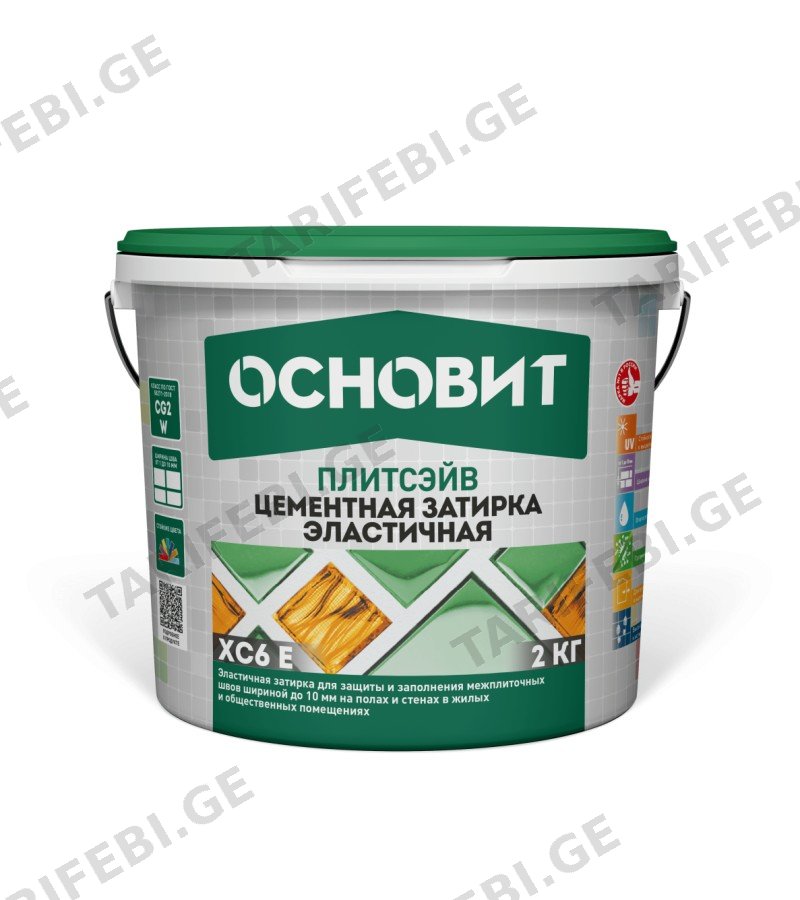 ფუგა OSNOVIT ПЛИТСЭЙВ XC6 E светло-серый 021 (2კგ)