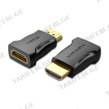 VENTION AIMB0 HDMI Male to Female Adapter Black HDMI ადაპტერი