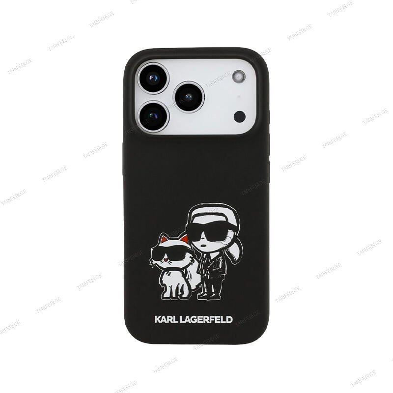 Karl Lagerfeld Hc Magsafe Silicone W/ K&C Sketch Logo  Iphone 17 Pro Max KLHMP17XSKCGRGOK Black