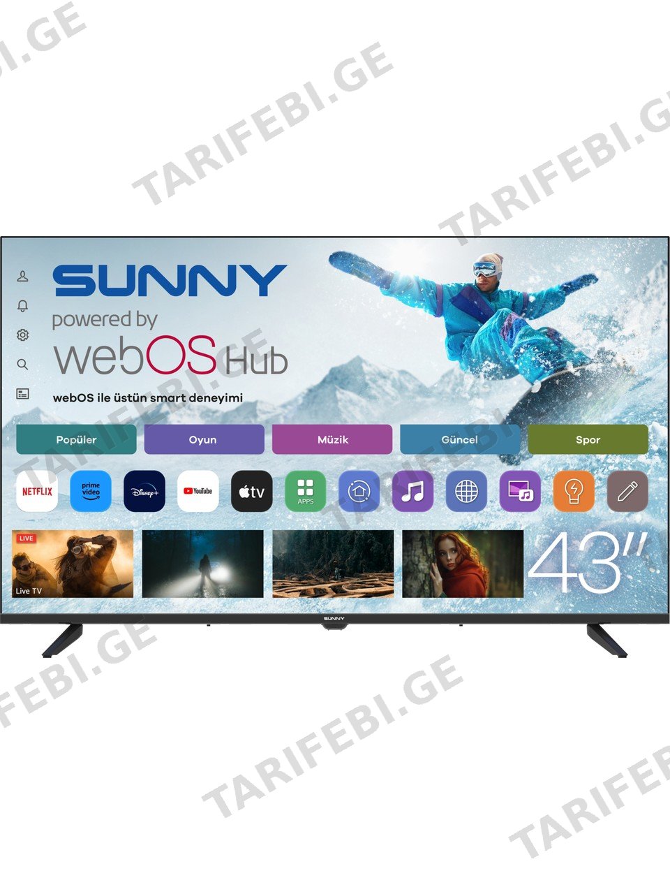 SUNNY 43'' (SN43FPRL-W02M) WebOS TV