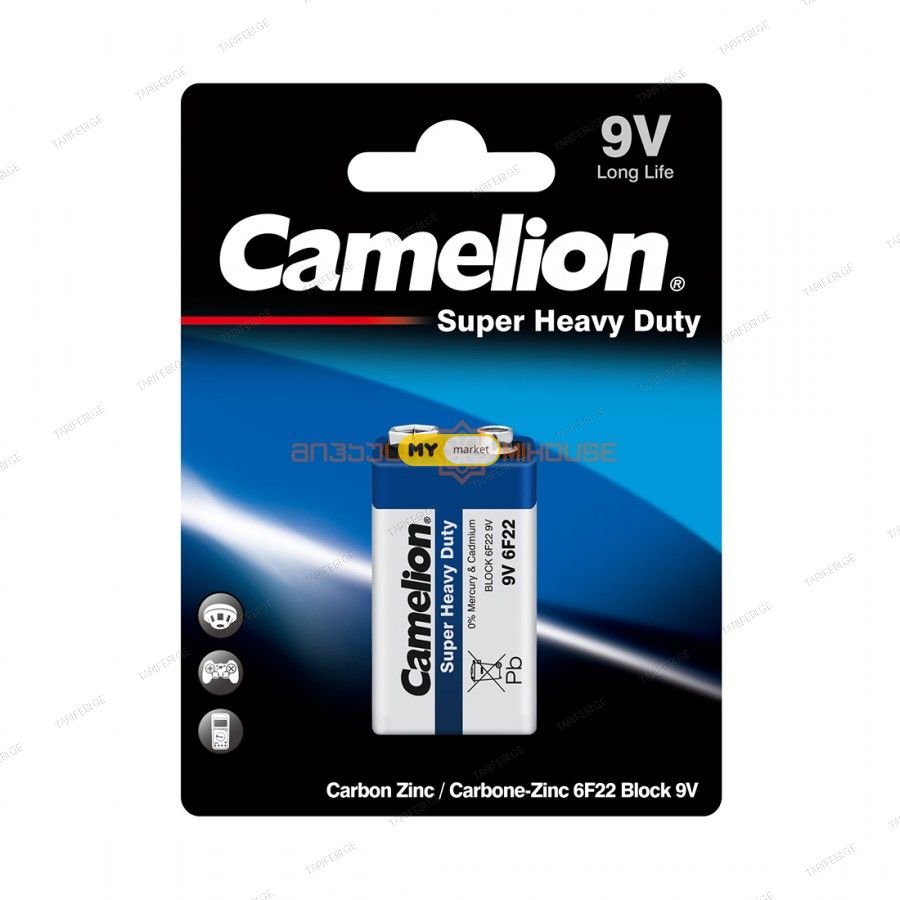 ელემენტი 1094 Camelion Super HD ლურჯი 9V  1ც შეკრა 6F22-BP1B