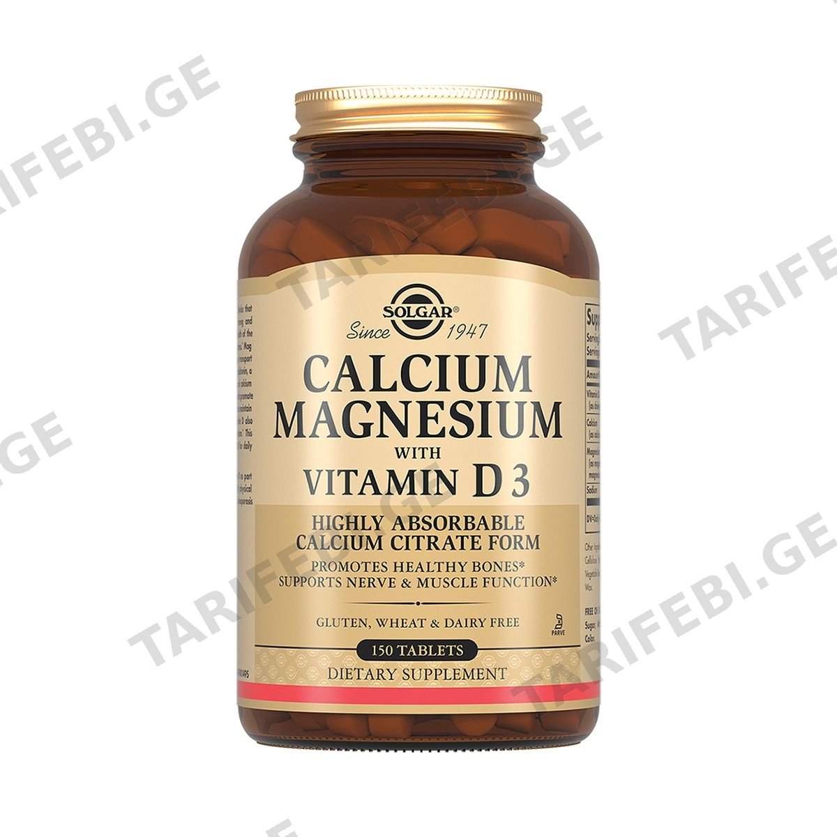 Ca+Mg+D3 150 ტაბლეტი სოლგარი - Solgar