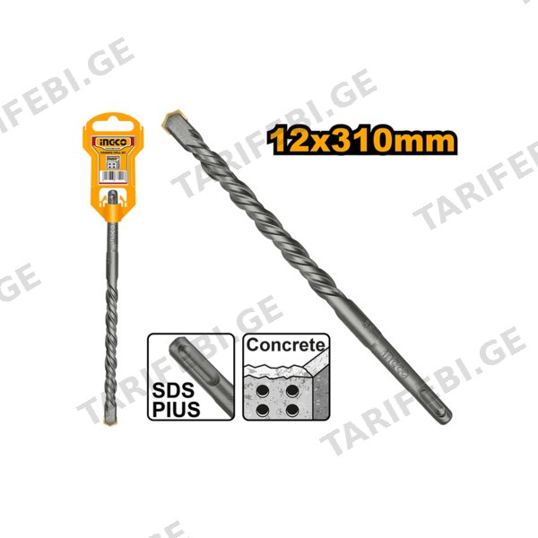 ბეტონის ბურღი 12X310 მმ SDS+ DBH1211204 INGCO