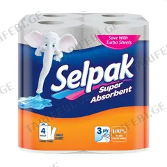 სამფენიანი პირსახოცი Selpak 4 ც
