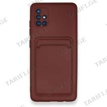 ბარათის ჩასადებით სილიკონის ქეისი Samsung Galaxy A51 Kelvin Case - წითელი