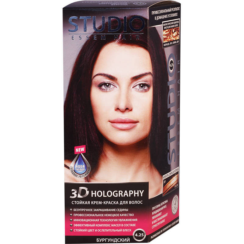 სტუდიო თმის საღებავი N4.25