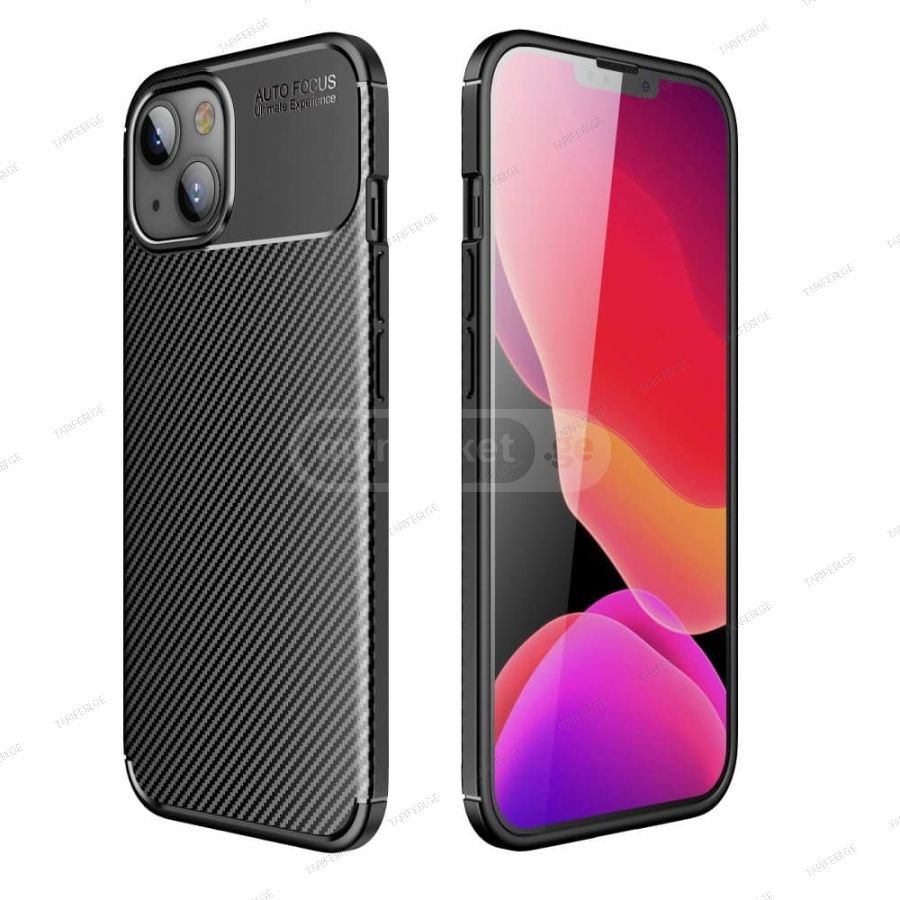 კარბონის ქეისი iPhone 13 Focus Carbon Case - შავი