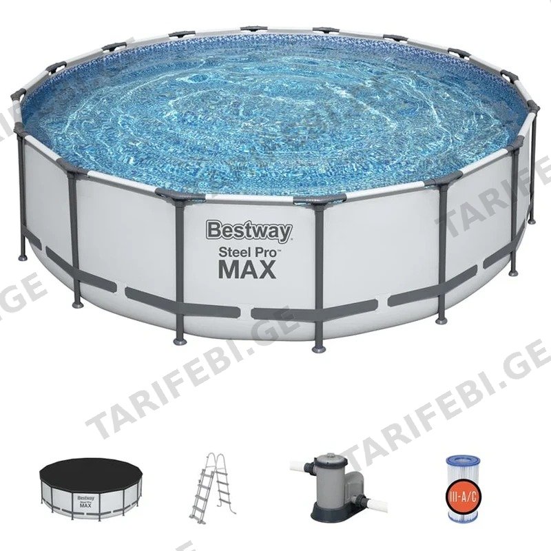 კარკასული აუზი BESTWAY 5612Z 19480 ლიტრი 488X122 სმ