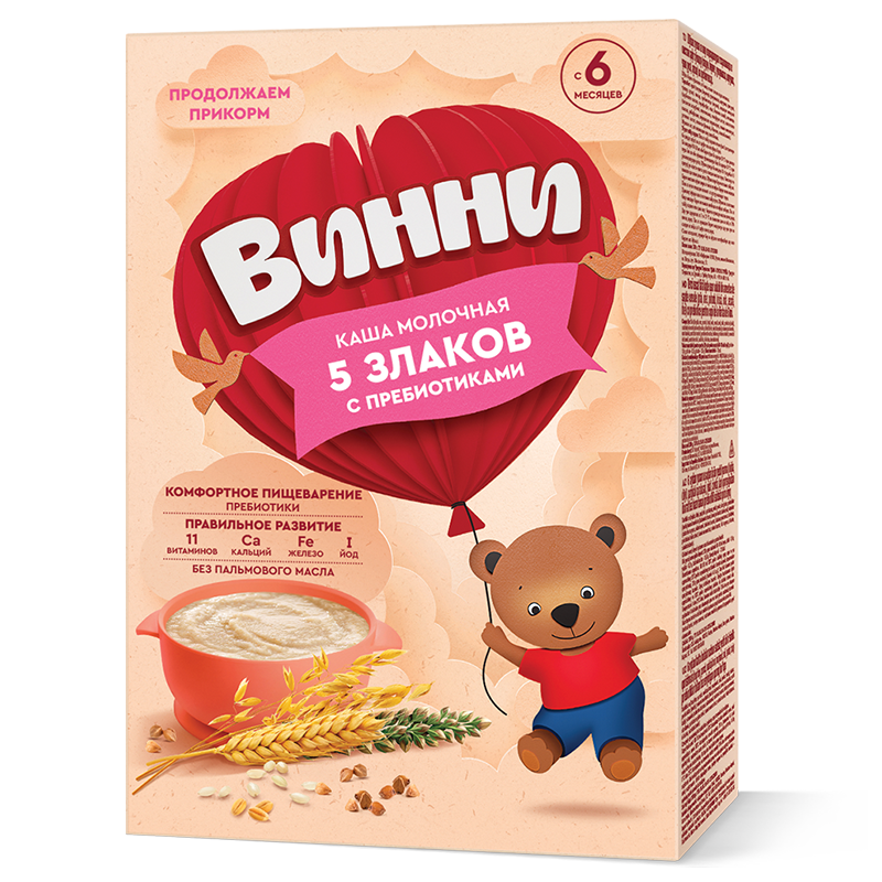 ვინი რძიანი ფაფა 5 მარცვალი