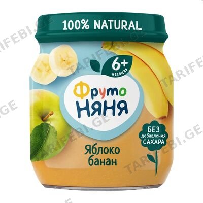 ფრუტო–პიურე, ვაშლი, ბანანი, 100გ.