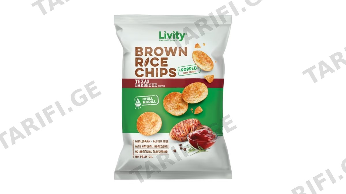 Livity ბრინჯის ჩიფსი ტეხასური ბარბექიუ 60გრ
