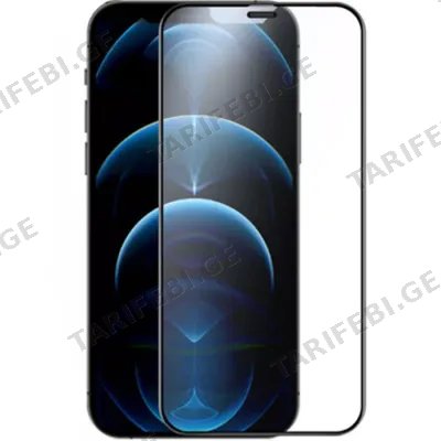 ეკრანის დამცავი GLASS PRO+ FULL SCREEN TEMPERES GLASS APPLE IPHONE 12/12 PRO BLACK