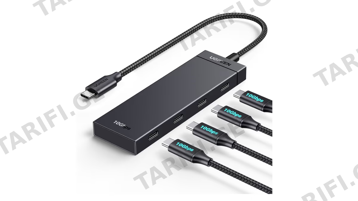 USB-C ჰაბი UGREEN CM806 (35584), Type-C, HUB, Black