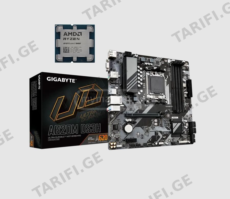 კომბო GIGABYTE A620M DS3H + AMD Ryzen 5 8400F AM5
