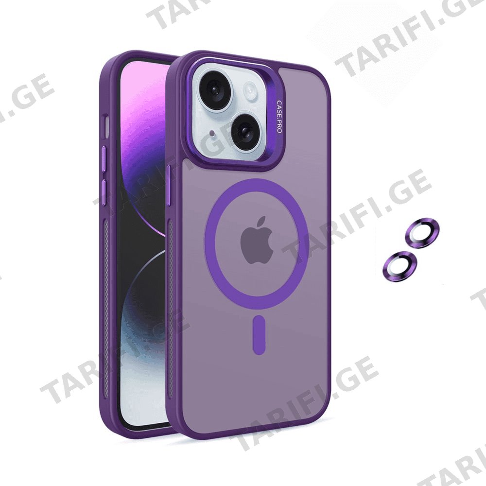 iPhone 15 Plus Case Flet Lens Magsafe ქეისი