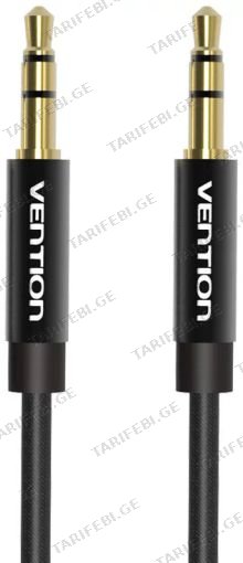 VENTION BAGBG Fabric Braided 3.5mm Male to Male Audio Cable 1.5M Black Metal Type აუდიო კაბელი