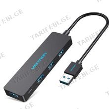 VENTION CHKBB 4 Ports USB 3.0 HUB 0.15M Black USB ჰაბი