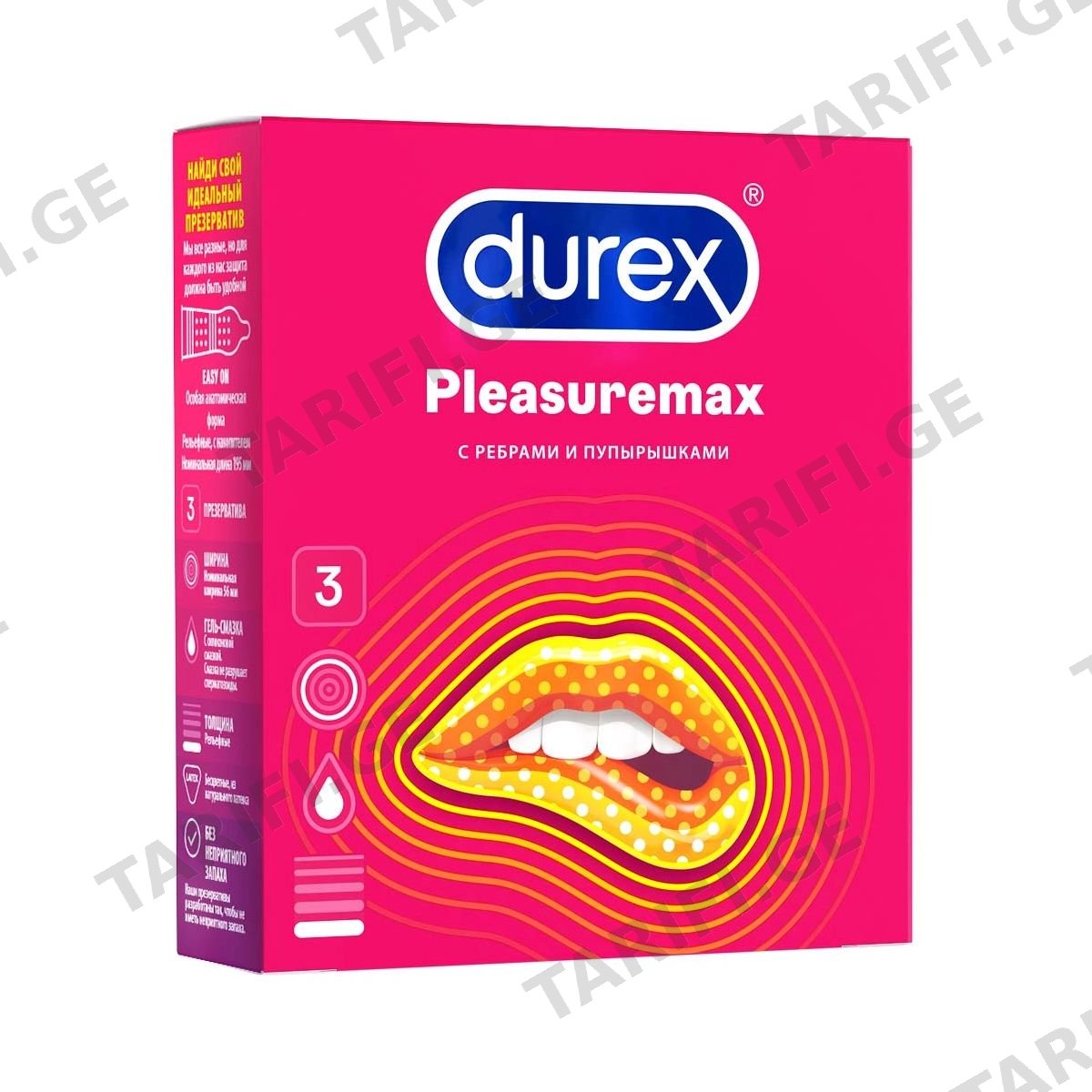 პრეზერვატივი Pleasuremax 3 ცალი დურექსი - Durex