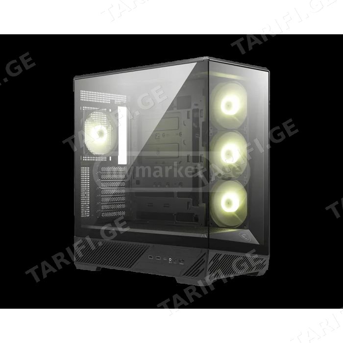 ქეისი MSI - MAG PANO 130R PZ / ATX Mid Tower USB 3.2 Black• ბრენდი: MSI• მოდელი: MAG PANO 130R PZ (306-7G32R21-HH9)• ფერი: შავი• ფორმ ფაქტორი: Mid Tower• მასალა: ფოლადი (SPCC), პლასტმასი, გვერდითი პან