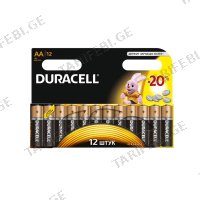 (12ც) AA ელემენტი DURACELL Basic Alkaline