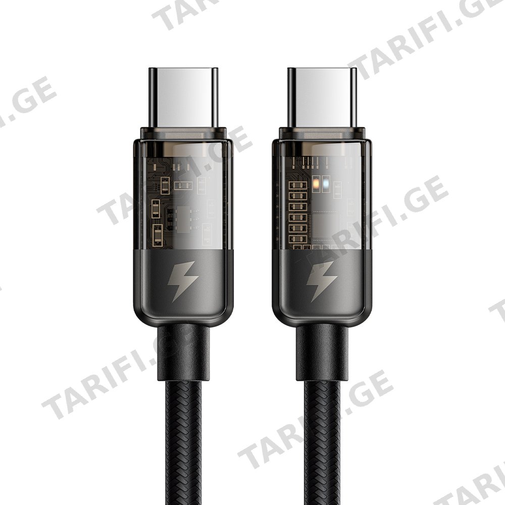 კაბელი Mcdodo Auto Power Off 100W Type-C to Type-C Transparent Data Cable 1.2m CA-2840