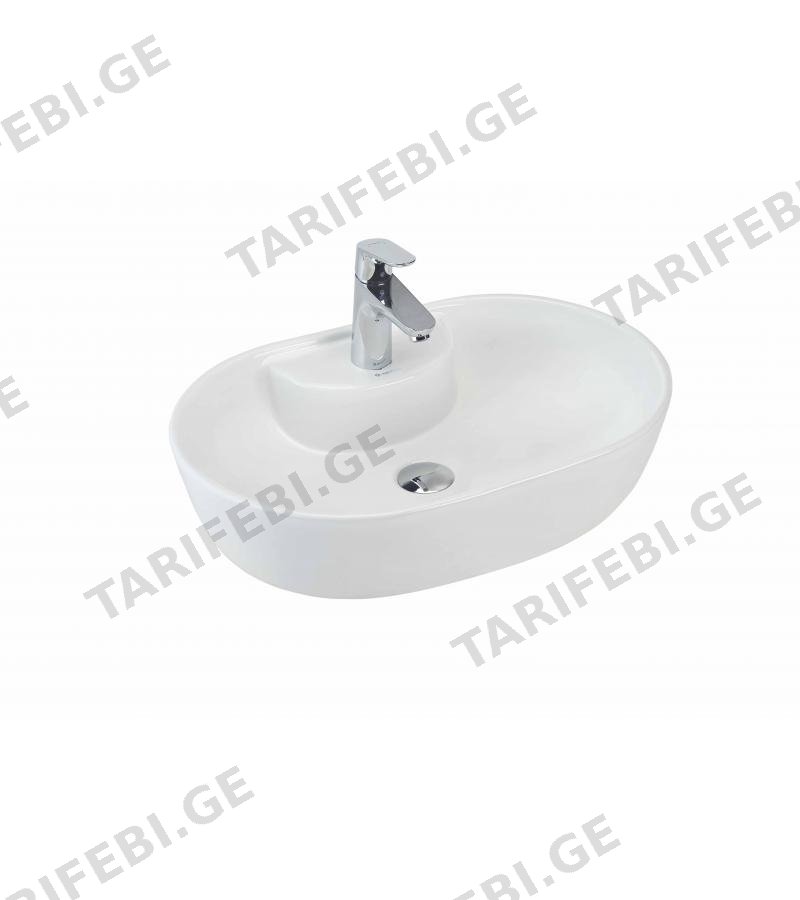 ხელსაბანი KNIDOS 88611 შემრევის ნახვრეტით 60 სმ ფერი : White მწ. EGEVITRIFIYE