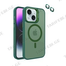 iPhone 14 Case Flet Lens Magsafe ქეისი - მწვანე