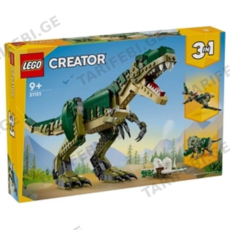 ასაწყობი კონსტრუქცია LEGO CREATOR T. REX 31151, 626 ნაწილი