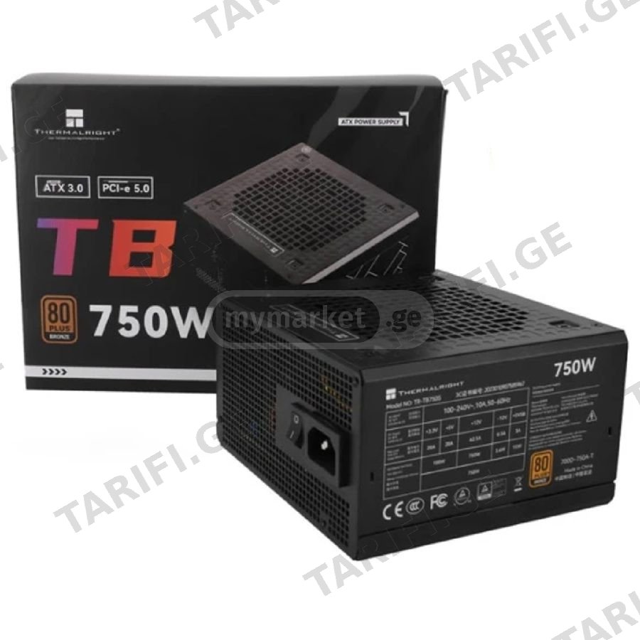 კვების ბლოკი Thermalright TR-TB750S 750W, 80 Plus Bronze