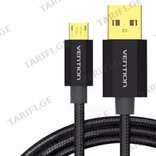 VENTION CADBJ Cotton Braided USB 2.0 A Male to Micro B Male მობილურის კაბელი 5მ
