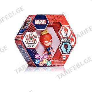 Wow Pod Marvel "captain Marvel "პერსონაჟის მანათობელი ფიგურა