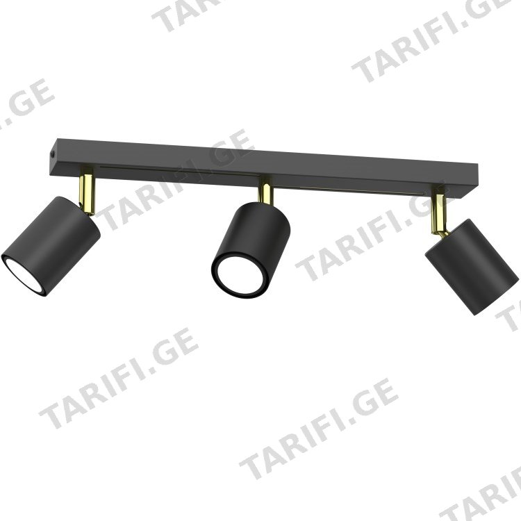 სპოტი Luminex Striper 3 GU10 ლითონი შავი ოქროსფერი 4515