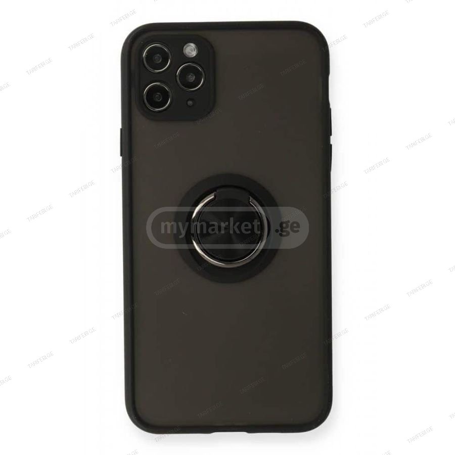 iPhone 11 Pro Montreal Ring სილიკონის ქეისი ბეჭდით - შავი