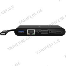USB ადაპტერი BELKIN AVC005BTBK USB-C 4-IN-1 CORE HUB