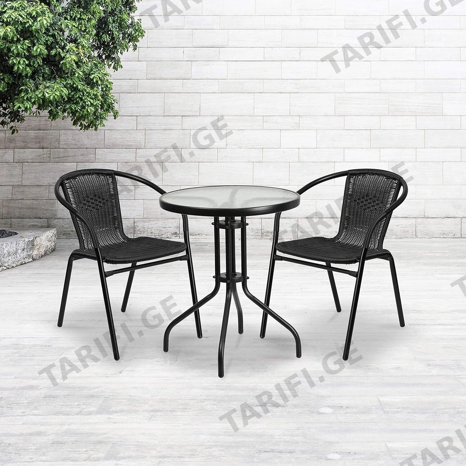 მაგიდა 2 სკამით GH-700 Black