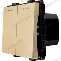ჩამრთველი მექანიკური ჯვარედინი ორიანი Socket Style Cross 2G-3W ჩარჩოს გარეშე ოქროსფერი