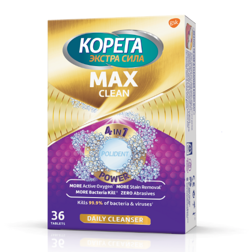 კორეგა - კბილის პროთეზის გამწმენდი ტაბლეტი Max Clean  #36