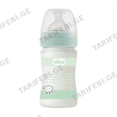 ჩიკო-Chicco-ბოთლი მინის სილიკონის 150მლ 0+