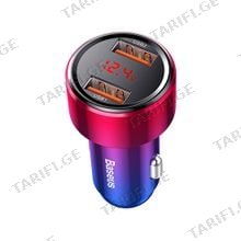 Baseus Magic Series Dual QC Digital Display For Intelligent Car Charging 45W CCMLC20A-09 Red დამტენი