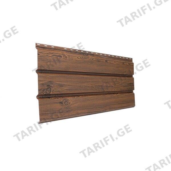 84-იანი ფერადი თუნუქის საიდინგი 0.5X345 ხაოიანი WOOD DARK NOVA