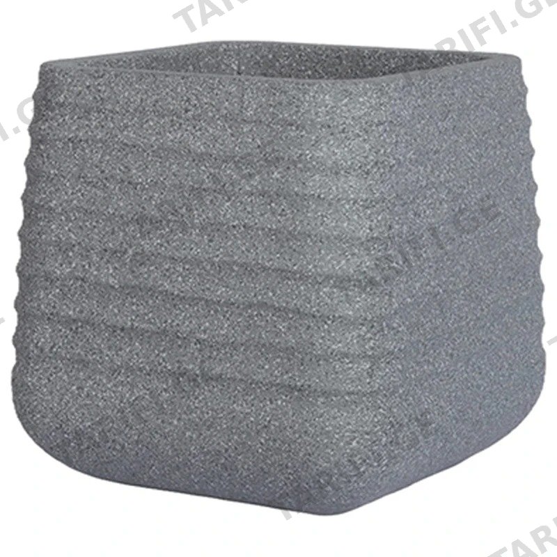 ყვავილის ქოთანი MEGA COLLECTIONS TITAN HERON SQ. POT RIB GREY 28X28 სმ